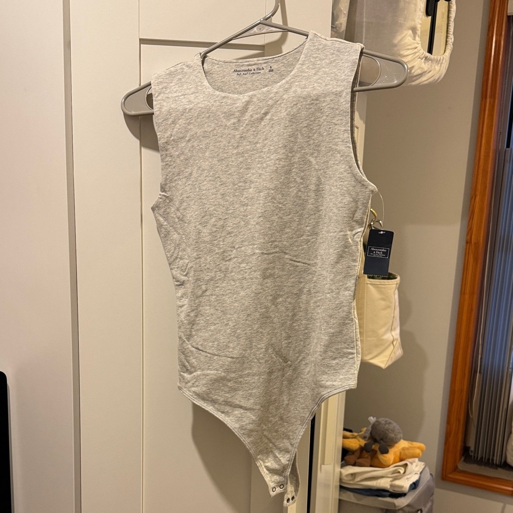 NEW Abercrombie and Fitch Gray Sleeveless Bodysuit